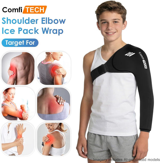 ComfiTECH Reusable Shoulder Arm Ice Pack Wrap for Pitcher & Recovery, S