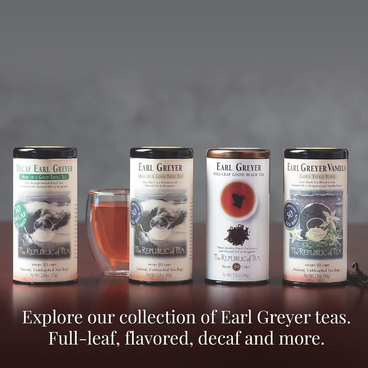 The Republic of Tea Earl Greyer Black Tea, Naturally Caffeinated, 50 Count