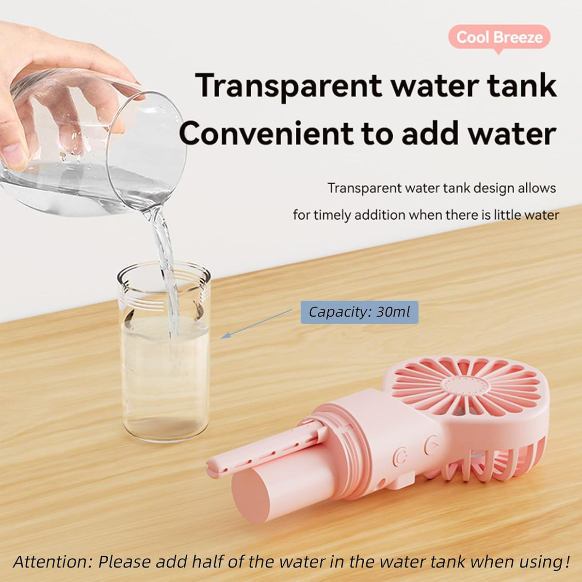 3 Pack Misting Fan Portable - Handheld Mini Rechargeable with 4 Speeds & Water Mist - Ideal for Travel, Camping, Outdoor, Home, Office, Makeup,Commute