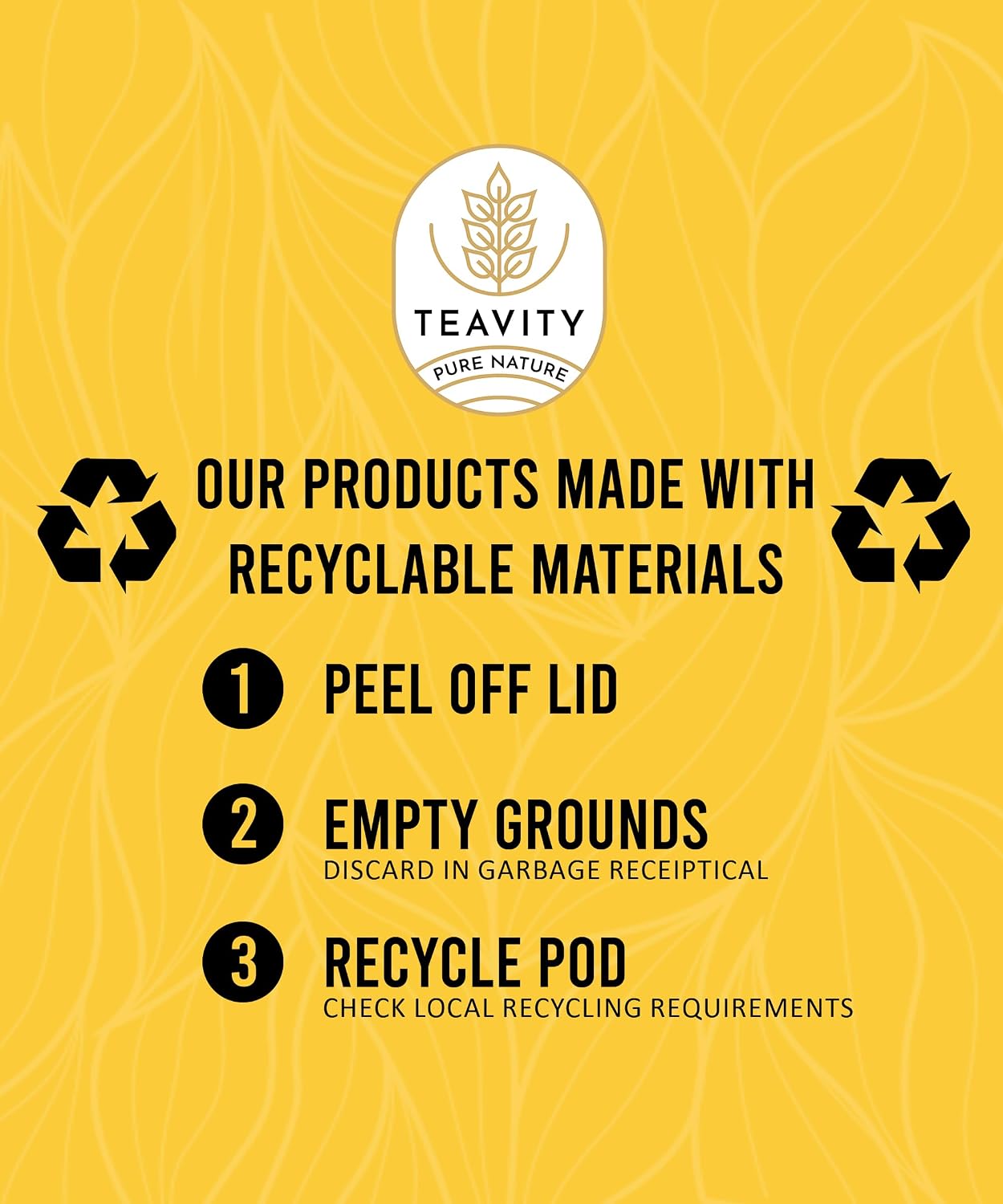Organic Chamomile and Lavender Tea Pods for Keurig - Decaf Herbal Tea for Keurig K Cups - Honey Chamomile Lavender by Teavity (12 Tea Pods)
