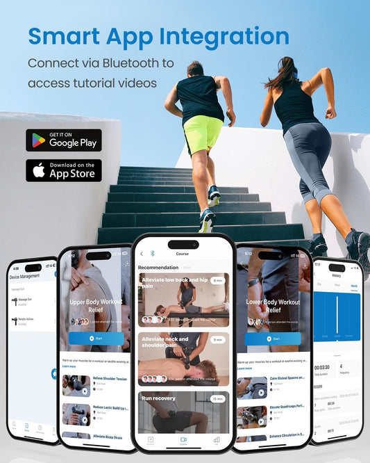 RENPHO Active+ Massage Gun, App-Controlled Guided Courses, Bluetooth
