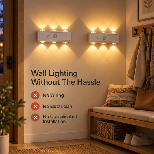Motion Sensor Wall Light Rechargeable Battery Operated Wall Sconces