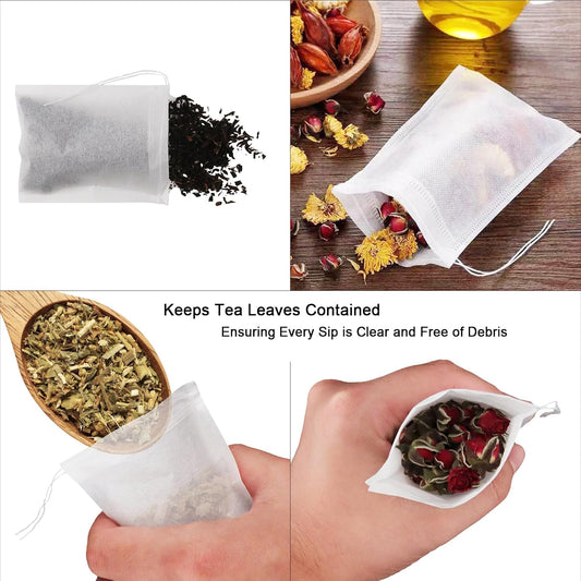 NEPAK 600 Pcs Disposable Tea Bags with Drawstring,Tea Filter Bags,Empty Tea Bags for Loose Leaf Tea(2.36 x 3.15 inch)