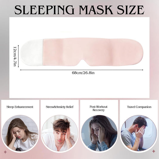 Weighted Sleep Mask for Side Sleepers, 100% Blackout Eye Mask for Sleeping with Adjustable Strap, Dual-Sided Cooling Silk & Warm Cotton Blindfold, Zero Pressure Eye Cover for Travel, Nap & Yoga