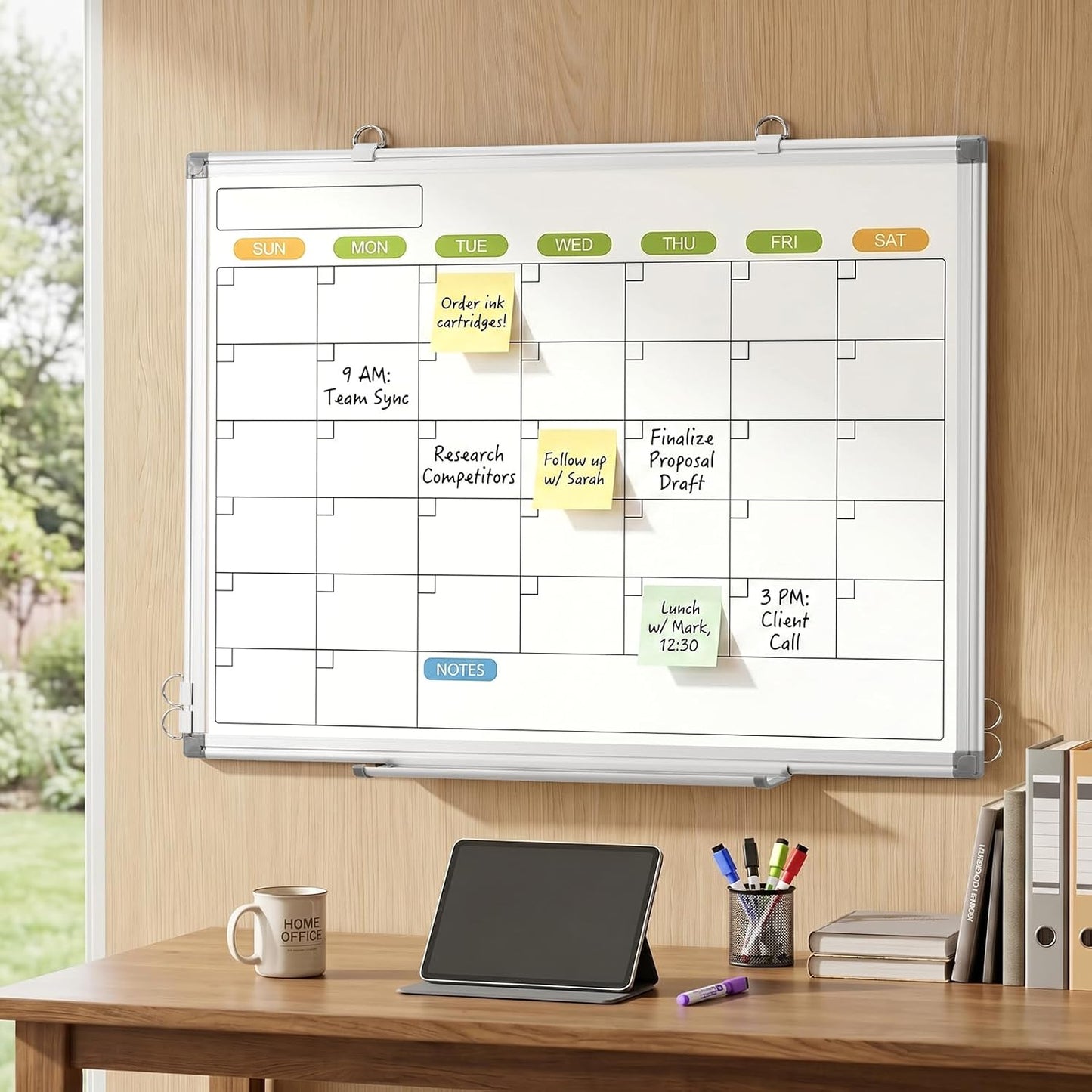 24" x 18" Magnetic Monthly Dry Erase Whiteboard Calendar for Wall