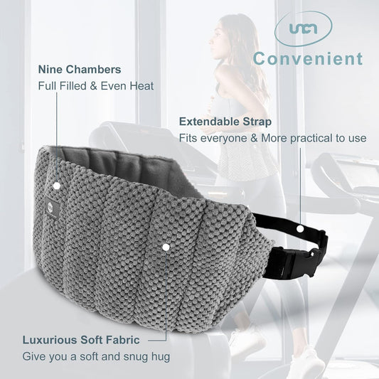 uncn Large Microwave Heating Pad for Lower Back Pain Relief 30X7.5in Heated Neck and Shoulder Wrap Microwavable Heat Packs for Cramps, Menstrual, Lumbar, Muscle Spasms Heated Waist Cordless Belt