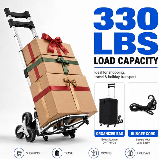 Stair Climbing Cart, 330LB Capacity Collapsible Stair Climbing Dolly