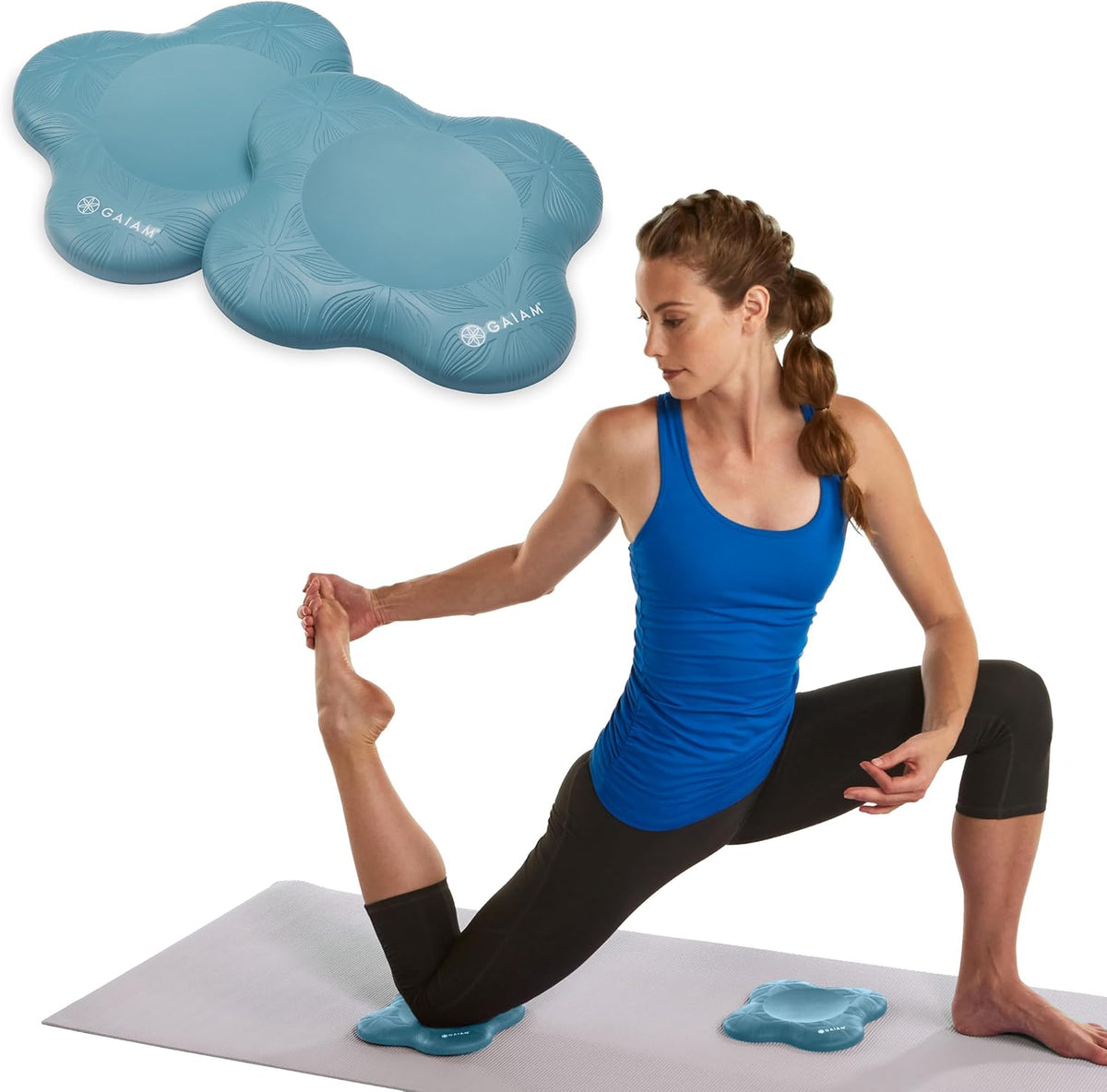 Gaiam Yoga Knee Pads Set of 2, Cushion for Knees & Elbows