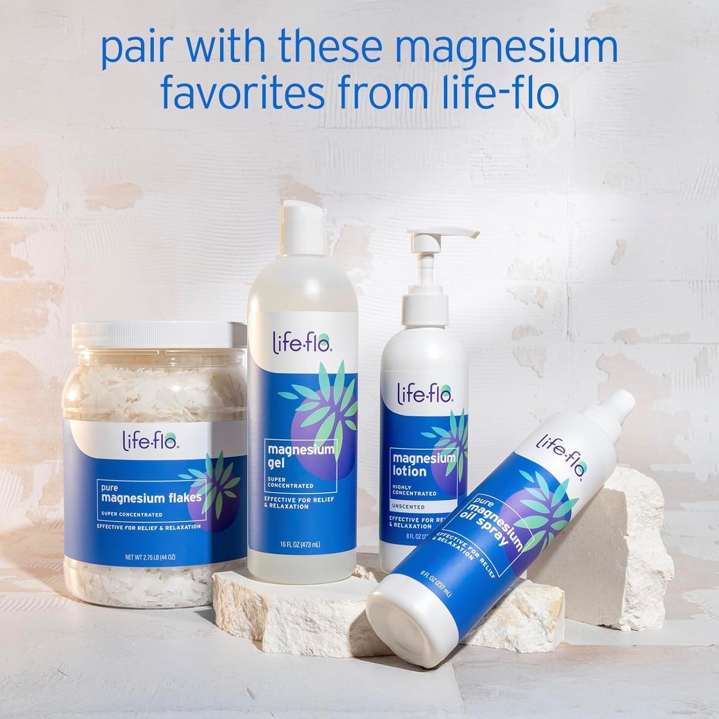 LIFE-FLO Magnesium Bath Flakes - Unscented Magnesium Flakes with Ancient Trace Minerals from the Zechstein Seabed - Epsom Salt Bath Soak Alternative or Relaxing Foot Soak - 60-Day Guarantee - 44oz