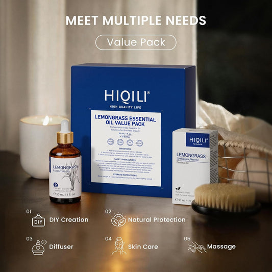 HIQILI Lavender Essential Oil for Diffuser, Aromatherapy & Air Freshening | Relaxing Aroma for Sleep, Ideal for Massage, DIY Candle Soap, Laundry & Home Cleaning Freshener - 30mL / 1.01 fl oz