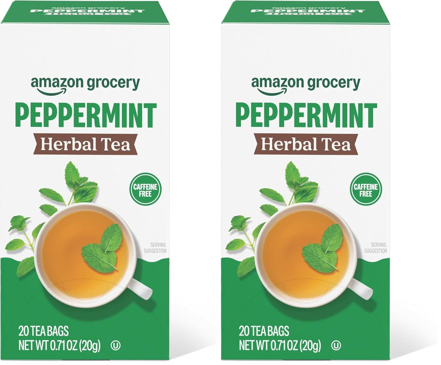 Amazon Grocery, Peppermint Herbal Tea Bags, 20 Ct