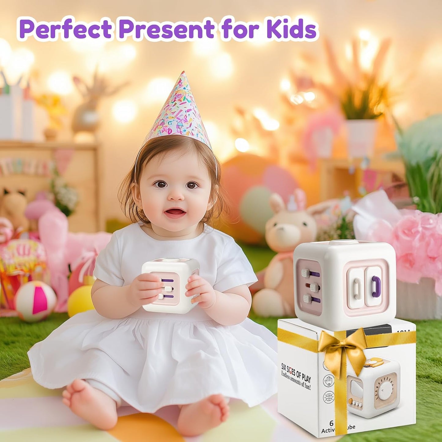 SOCBTNSO Busy Cube Toy for 1 Year Old Boy, Montessori Toys for 1+ Year Old, Travel Toys for Toddlers 1-3, Learning Fine Motor Skills| 1st Birthday Gifts 6 9 12 Months Baby