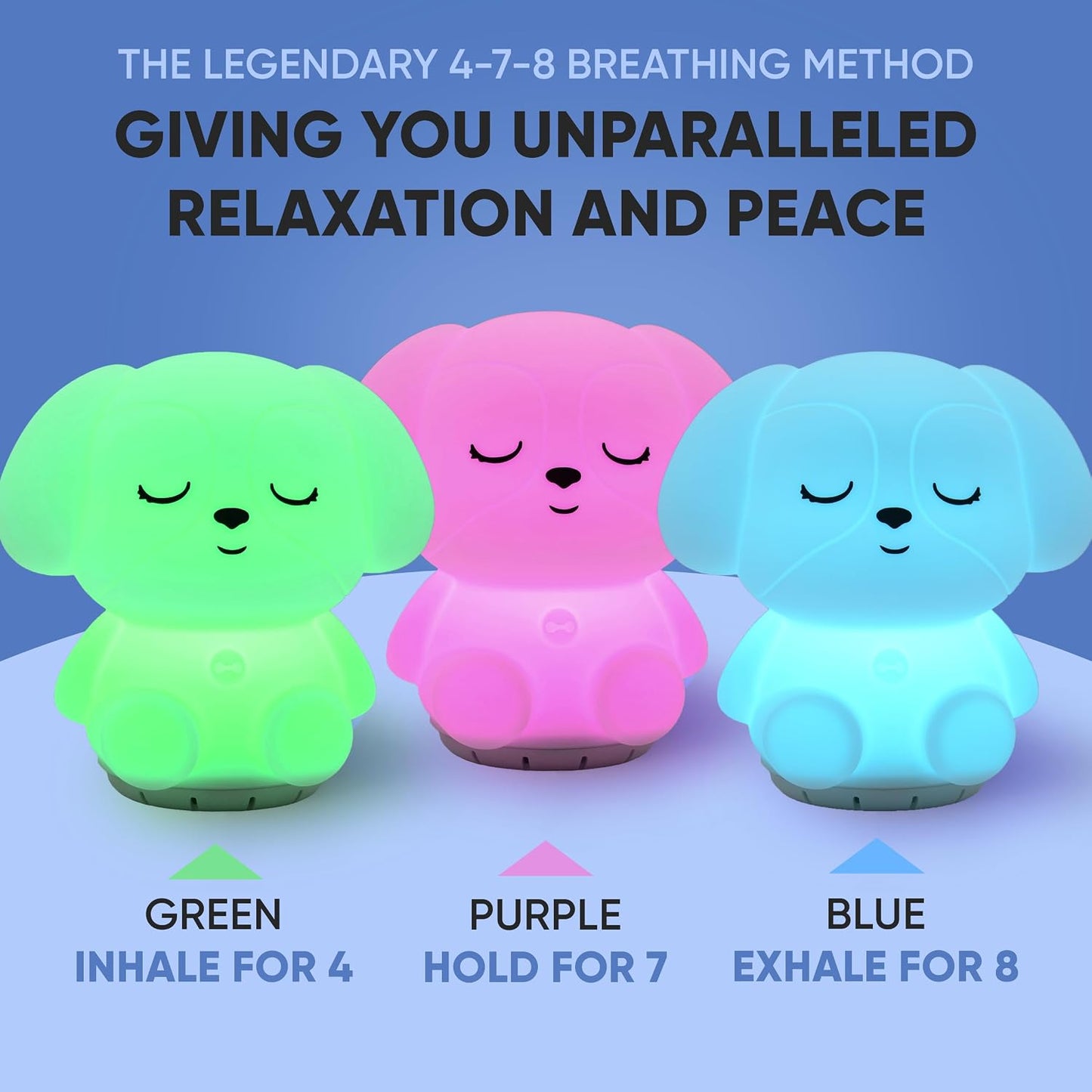 Rainlax Mindfulness Breathing Kitty, 4-7-8 Guided Visual Meditation Light