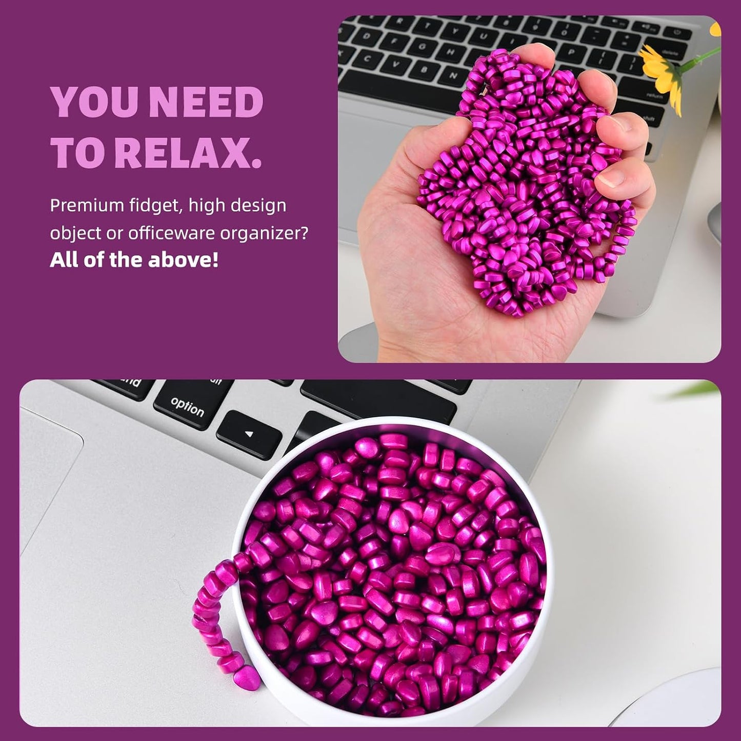 LCVUUK Magnetic Putty Rocks, Blue More Than 600 Weak Magnetic Smooth Ferrite Pebbles, Desk Toys and Time-Killer for Adults