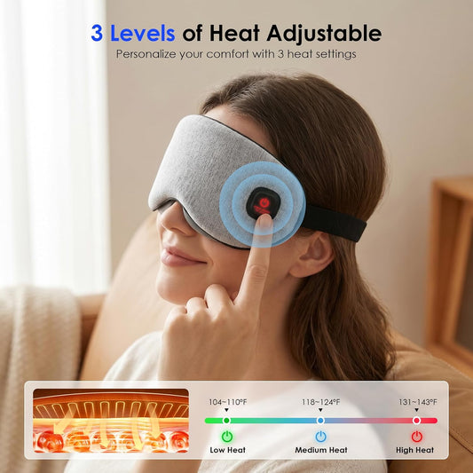 Akakios Heated Eye Mask Cordless for Dry Eyes, Warm Compress for Sleeping