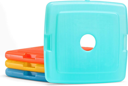Cool Coolers by Fit + Fresh, Slim Ice Packs, Space Saving Reusable Ice Packs for Lunch Boxes or Coolers