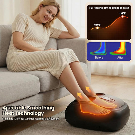 DOMNIU Shiatsu Foot Massager with Heat, Plantar Fasciitis Relief, Fits 13"