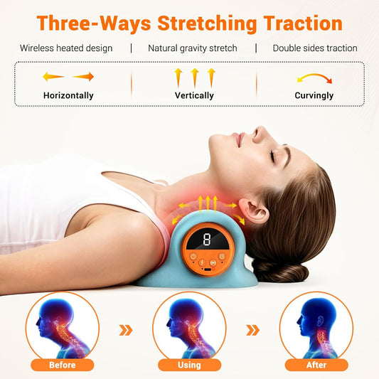 Cordless Neck Massager with Heat for Pain Relief Deep Tissue