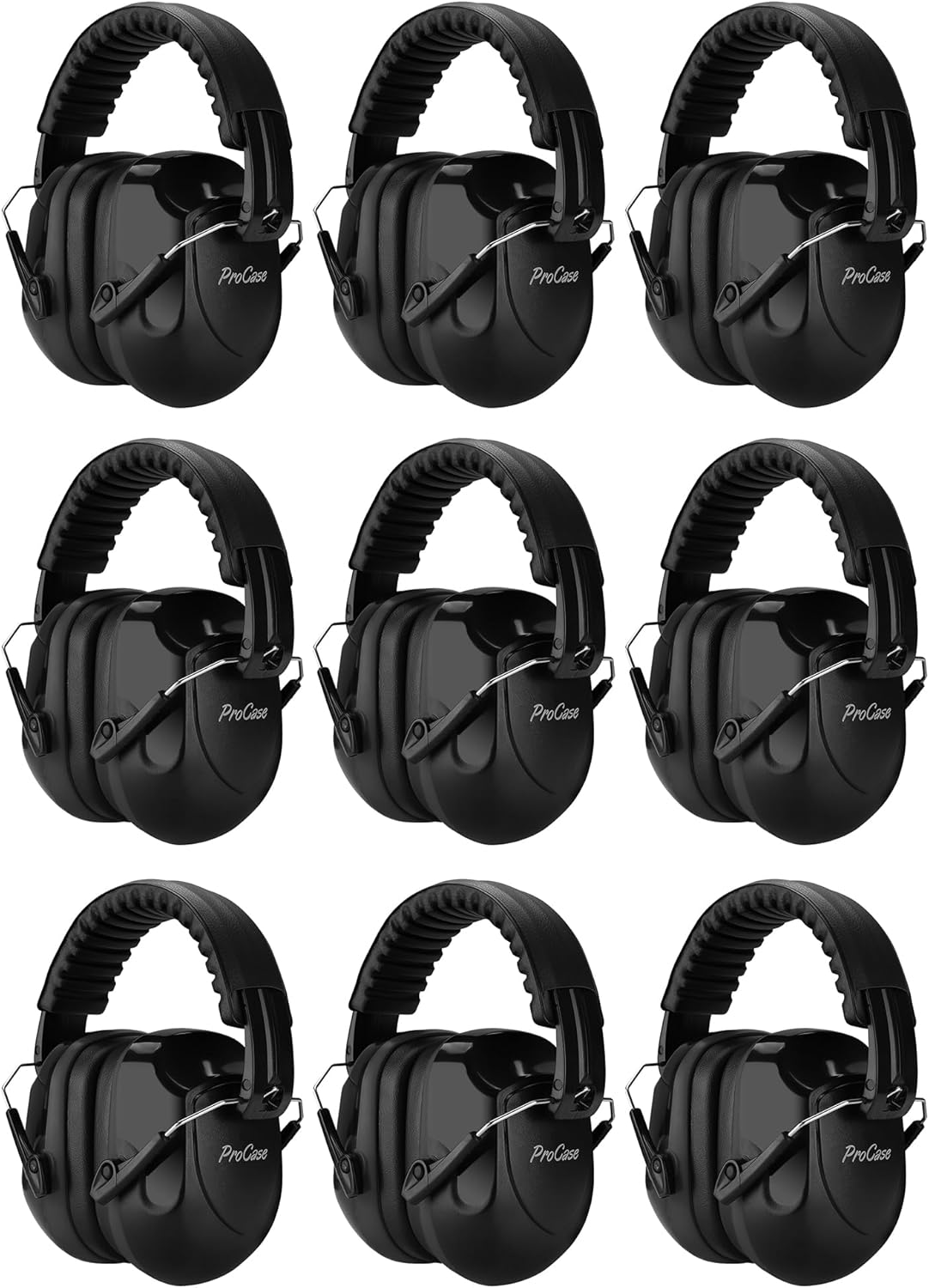 ProCase NRR 28dB Noise Reduction Ear Muffs, Foldable Adjustable Passive Noise Cancelling Headphones for Adults Kids Autism, Hearing Protection for Shooting, Construction, Mowing, Studying -Black - Colors B