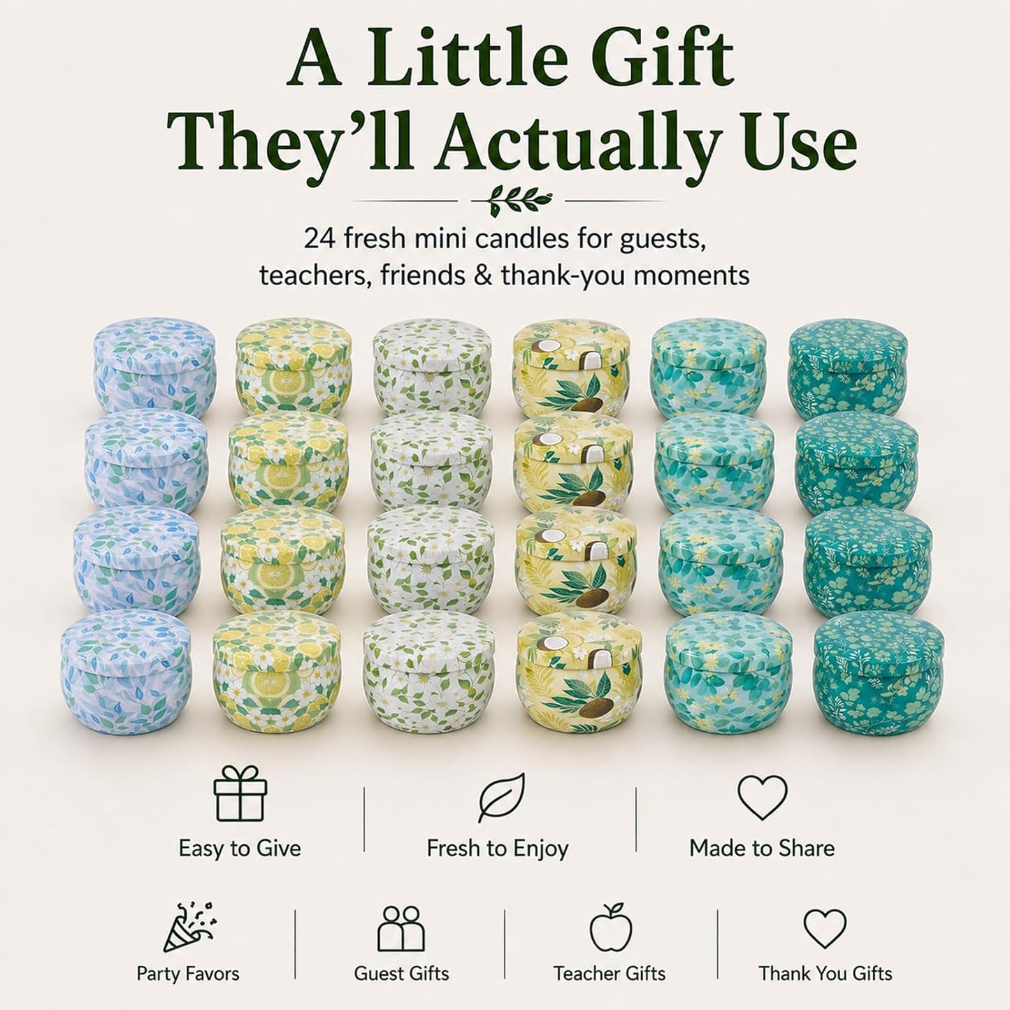 Candles, Scented Candles Gift Set for Women, 8 Pack Fruity Floral Soy Wax Aromatherapy Candles, Travel Tin Candles in Artist Gift Box, Birthday Gifts for Mom, Wife, Sister, Friend, Housewarming