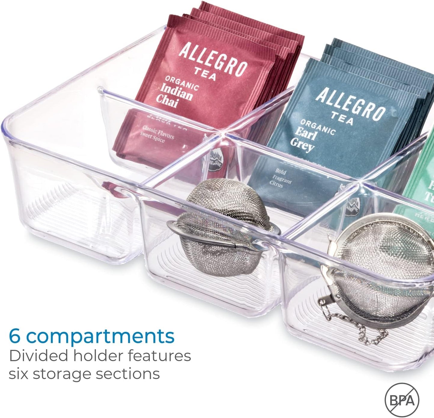 iDesign Clear Tea Bag & Sugar Packet Organizer