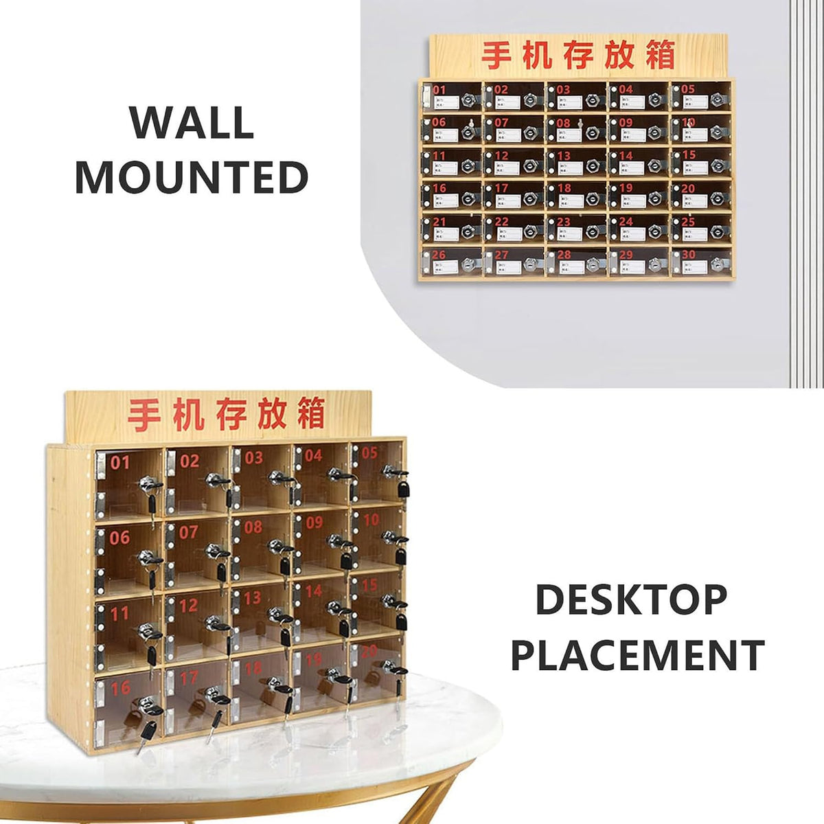 Wooden Phone Charging Stat for Classroom Wall Mounted nizer with 25 Slots Portable le Phone Holder Ideal for School Use and Office Sto.