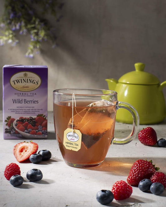 Twinings Wild Berries Herbal Tea 2-Pack, 20 Count Ea