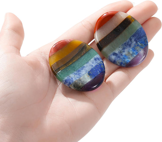 7 Chakra Worry Stone Healing Crystal–Anxiety Relief Items Gifts