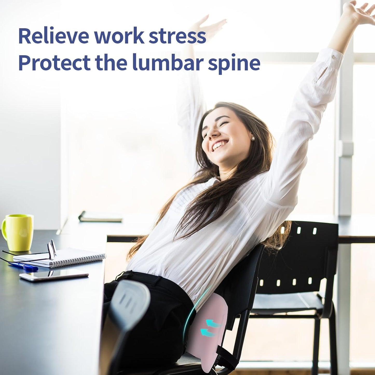 Lumbar Support Pillow for Office Chair, Car Lumbar Pillow Lower Back Pain Relief, Memory Foam Back Cushion with 4D Mesh Cover and Adjustable Straps, Ergonomic Chair Back Pillow for Car,Bed, Gaming