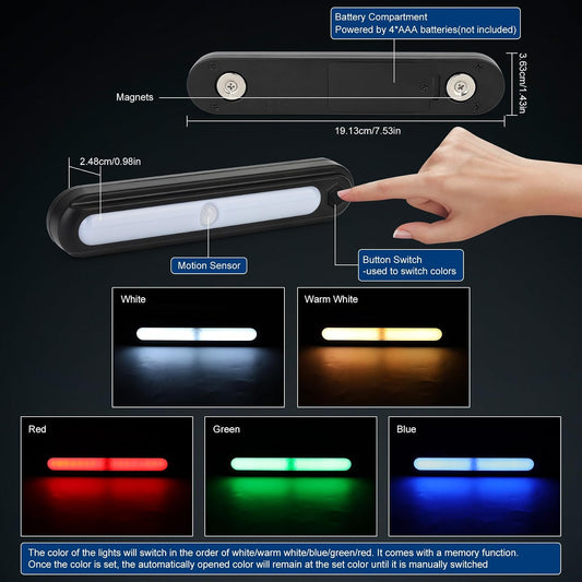 Multi-Color Motion Activated RV Step Lights, 2 Pack
