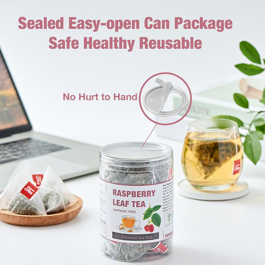 45 Red Raspberry Leaf Tea Bags| Pure Leaf Raspberry Tea Bags for Women| Non-GMO - Caffeine-free