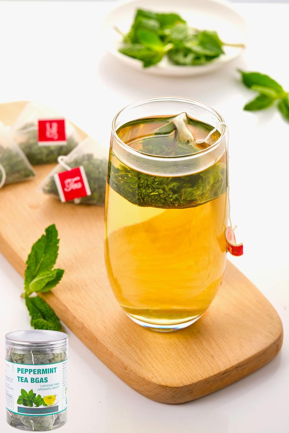50 Peppermint Tea Bags, Herbal Mint Tea Bags, Dried Peppermint Leaves, Caffeine-Free
