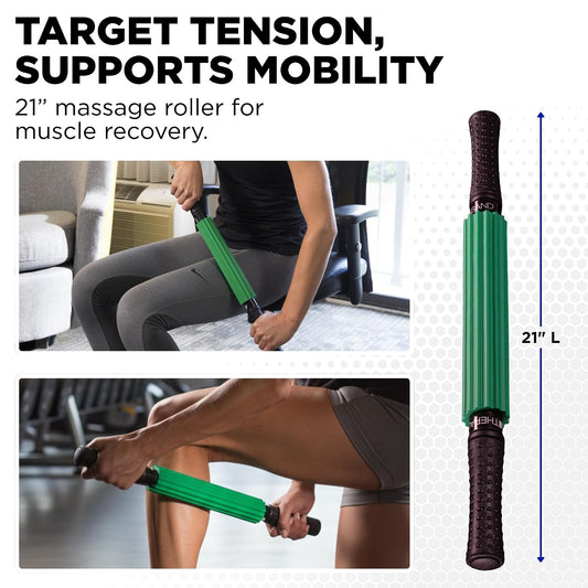 THERABAND Roller Massager, Muscle Massage Tool, Fascia Release, Back, 21"