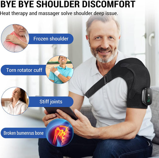 ERHIVORA Shoulder Heating Pad with Massage, FSA Eligible Items List, Heated Shoulder Wrap for Pain Cordless, HSA Approved Products Only