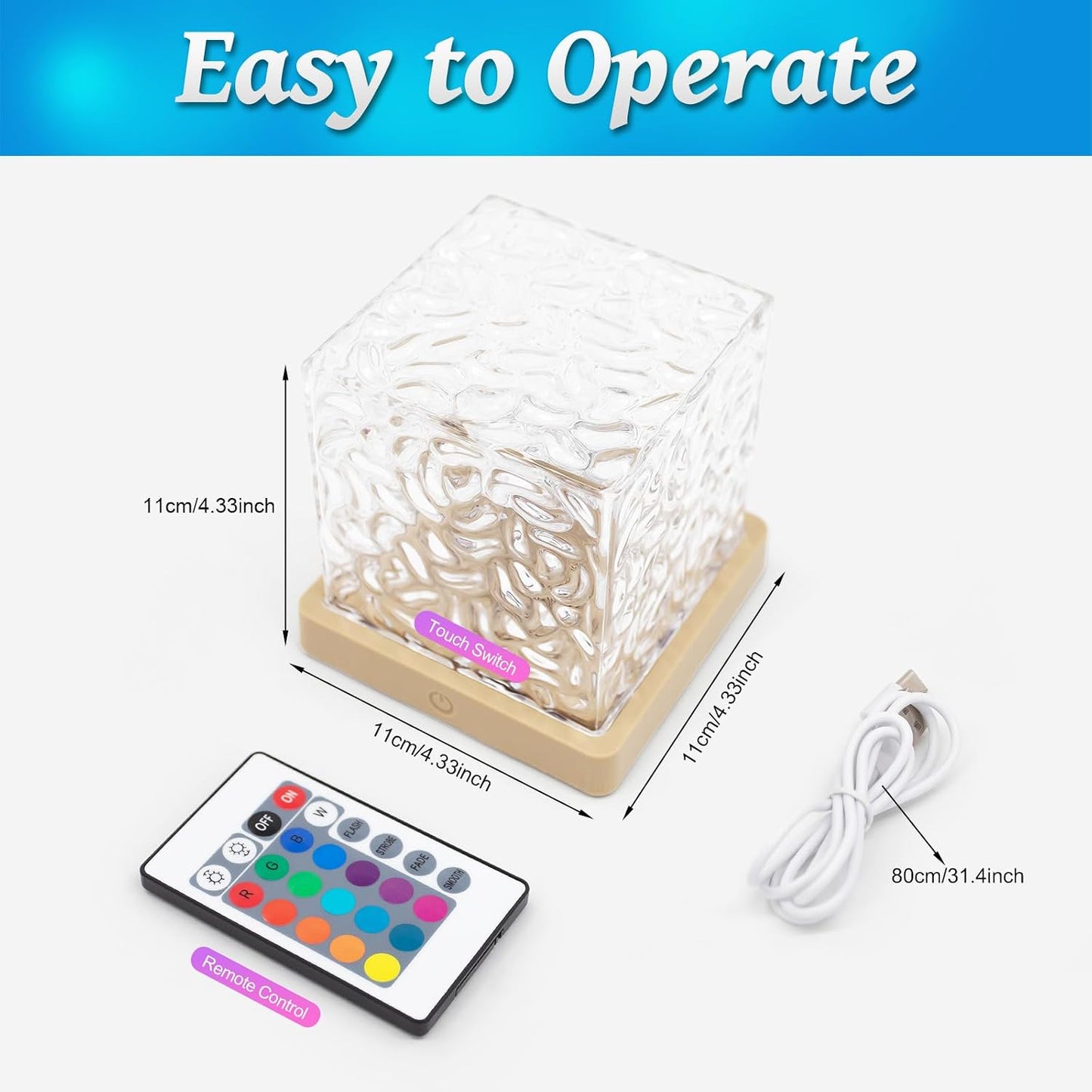 ELOUYCKE Ocean Wave Projector Light, 16 Colors Galaxy Projector Night Light Water Ripple Lamp Ambient Lighting with Remote Control, Mood Lights for Bedroom Shower Office Bar Game Room Kids Gifts
