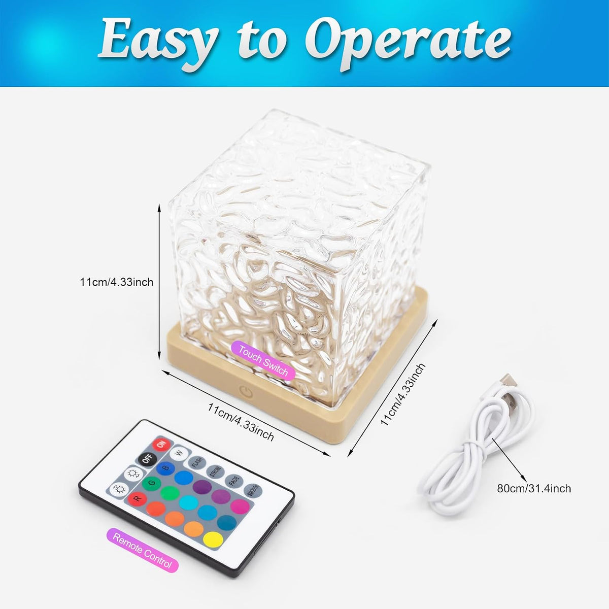Ocean Wave Projector Light, 16 Color LED Ambient Lighting with Remote