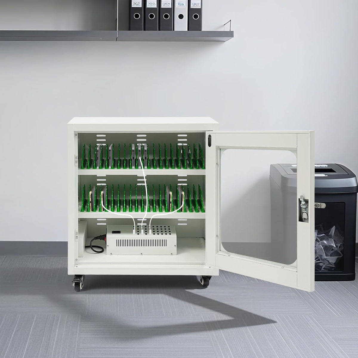 12-Device Charging Station, Charging Cabinet for Cellphones, Rechargeable Cellphone Locker Storage Charging Station, Locking and Charging Phone Storage Box, Cell Phone Charging Box