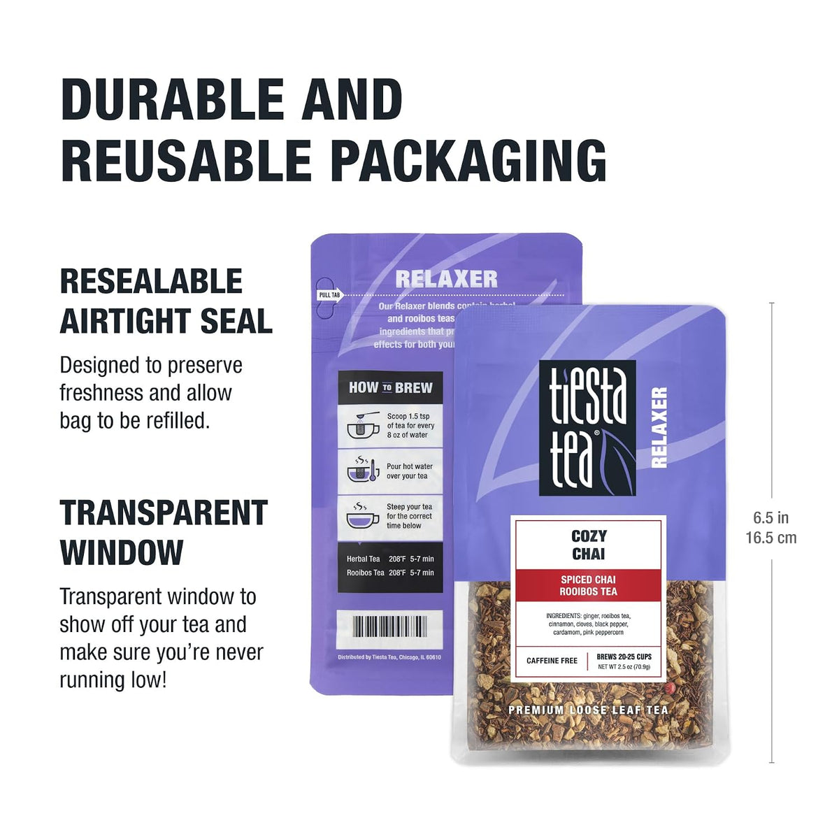 Tiesta Tea Cozy Chai Loose Leaf Spiced Chai Rooibos Tea 2.5oz