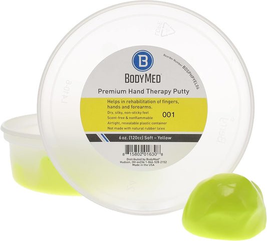 BodyMed Premium Hand Therapy Putty, Yellow, 6 Oz., Soft, Strengthening Therapy Putty for Physical Rehabilitation