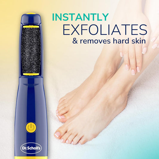 Dr. Scholl's Callus Remover Electronic Foot File, Electric Hard Skin Removal for Feet, Effortless Soft Smooth Skin in Minutes, Perfect for Travel, for Women & Men, AAA Batteries Included