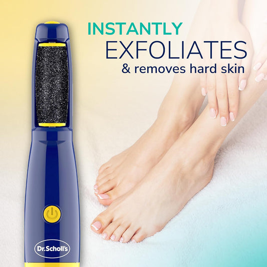 Dr. Scholl's Callus Remover Electronic Foot File, Electronic Foot Callus Remover, Effortless Soft Smooth Skin in Minutes Perfect for Travel, for Women & Men, AAA Batteries Included