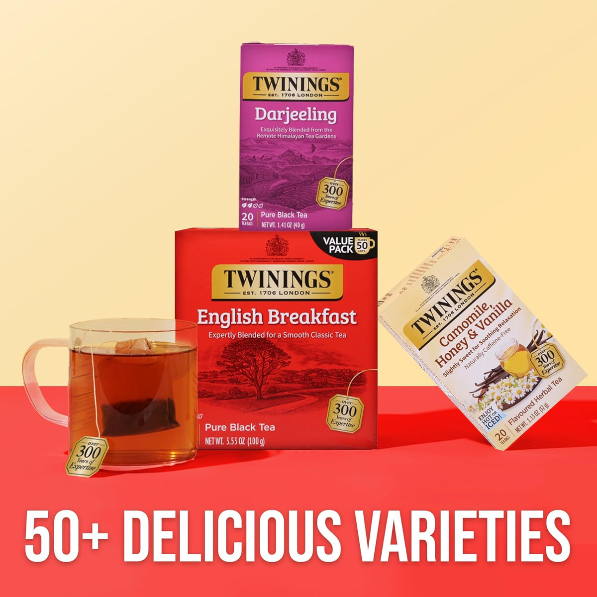 Twinings Darjeeling Himalayan Black Tea Bags, 20 CT Box (6 Pack)