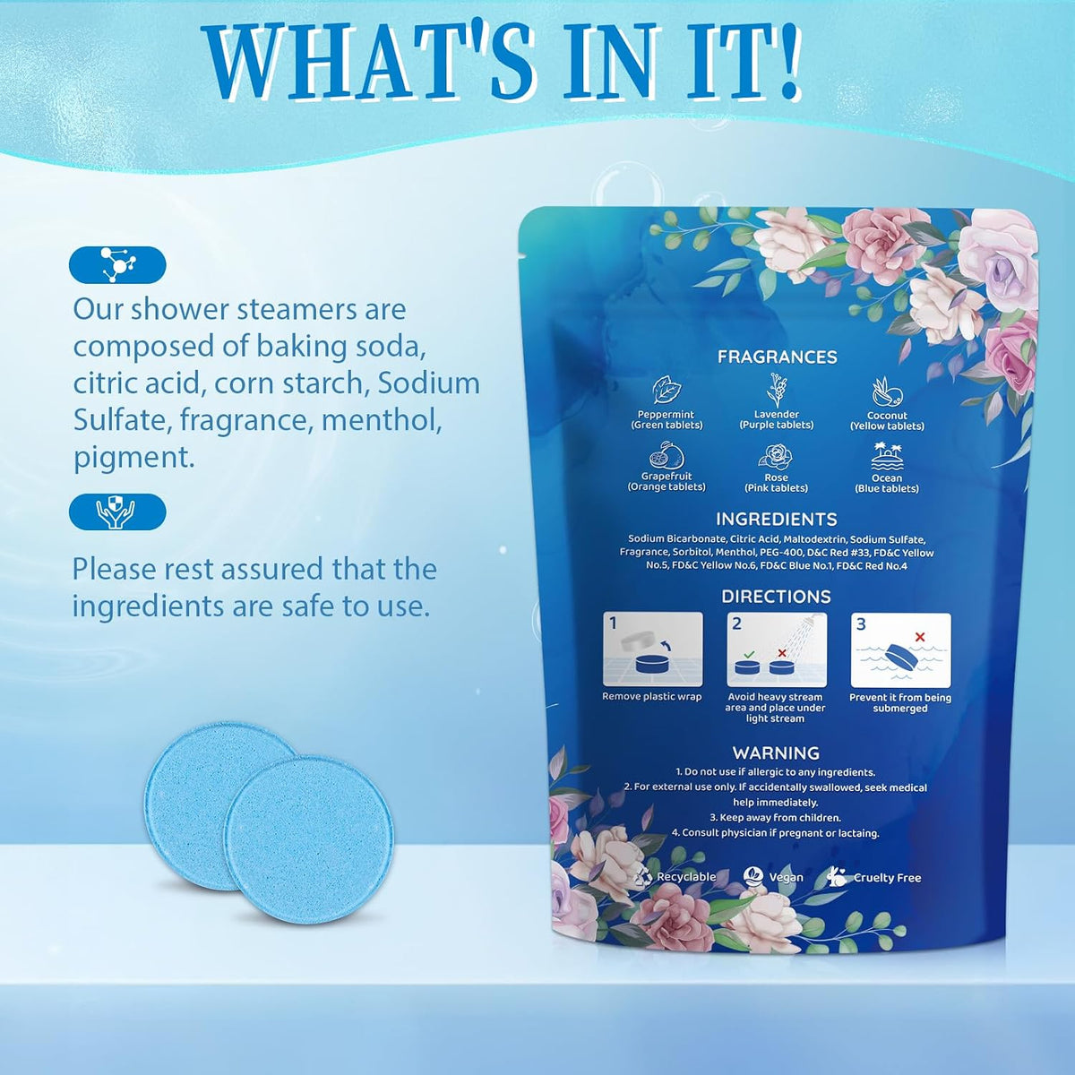 18-Pack Shower Steamers Aromatherapy, Variety Shower Tablets