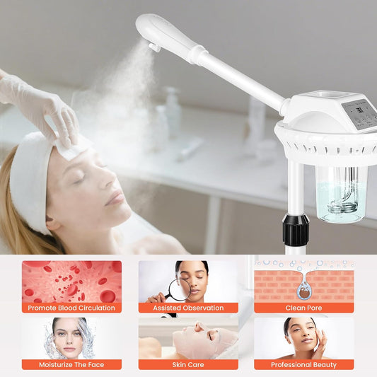 Professional Facial Steamer for Deep Cleansing and Hydration, More Steam