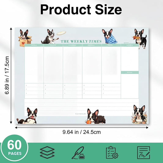 60 Sheets Weekly Pad, Tear Off Weekly Planner Notepad with Daily Schedule Weekly to Do List Notepad(7x10” )