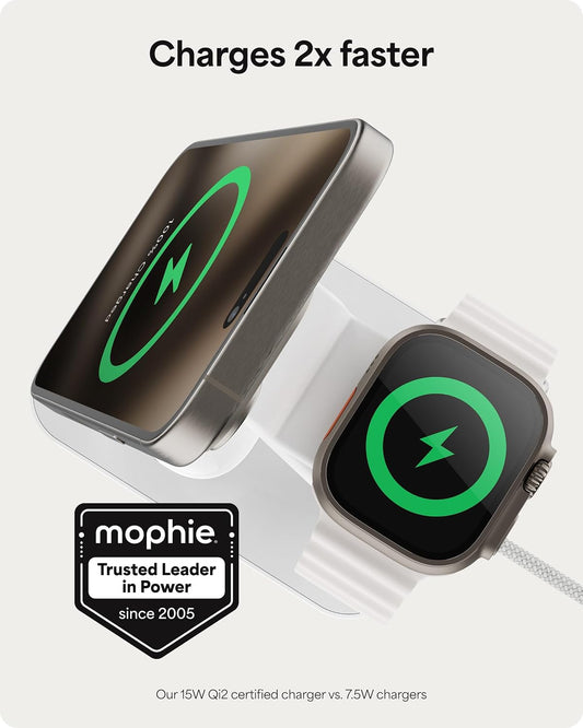Mophie Snap+ 3-in-1 Wireless Charging Stand - MagSafe & Qi2 Certified