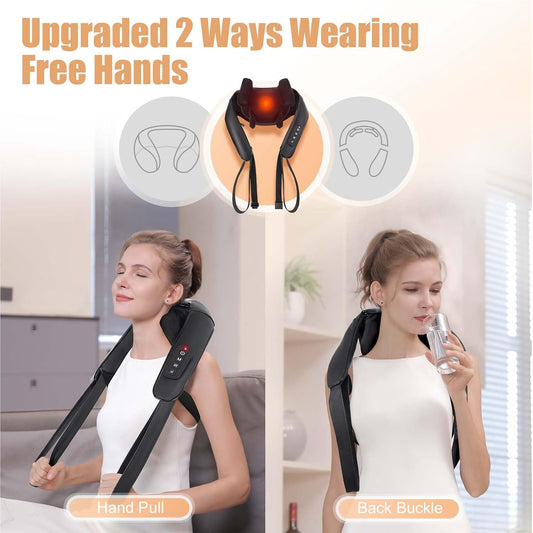 MASGRE Shiatsu Neck and Shoulder Massager with Heat for Pain Relief
