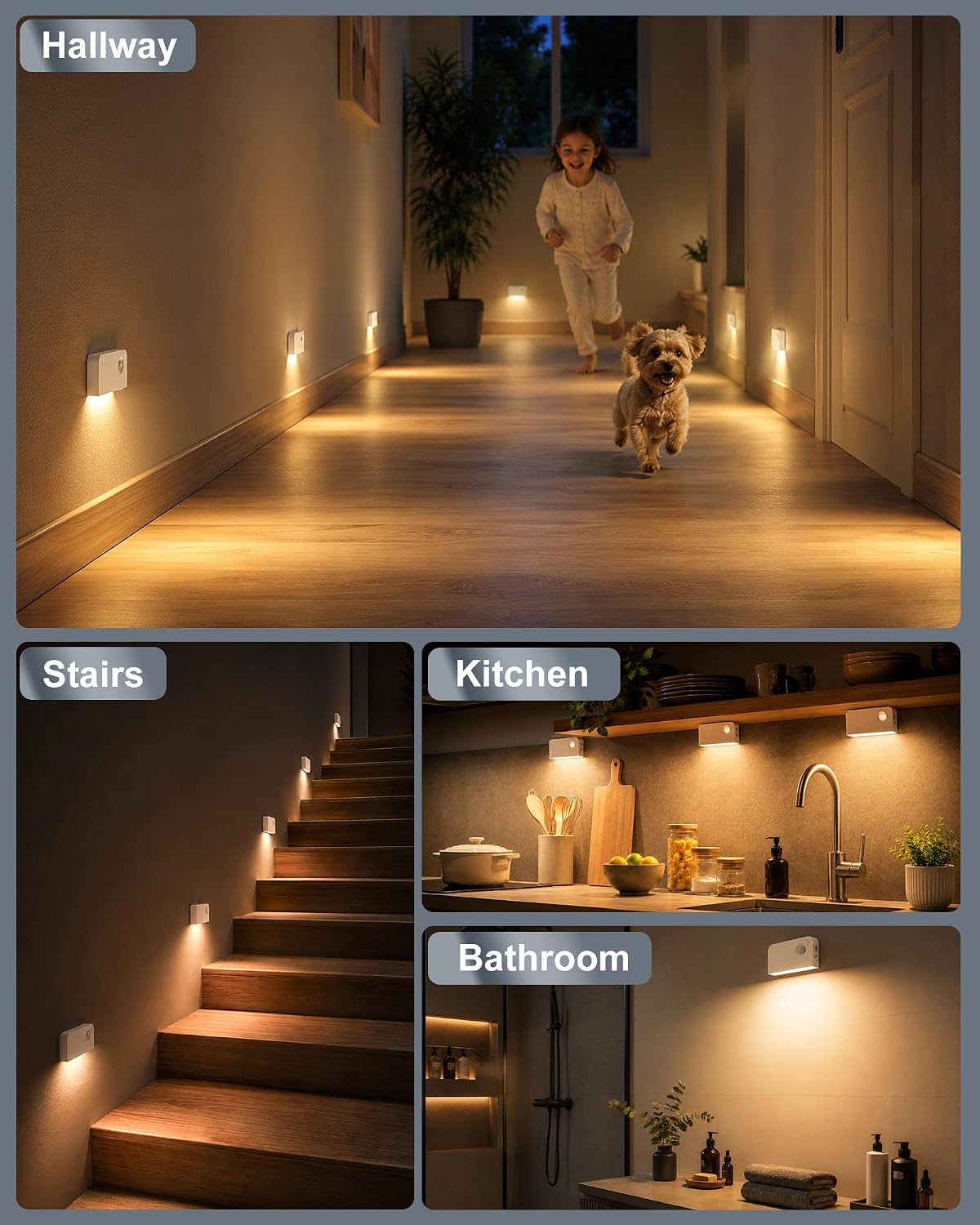 Motion Sensor Stair Light Indoor, Battery Operated Night Lights