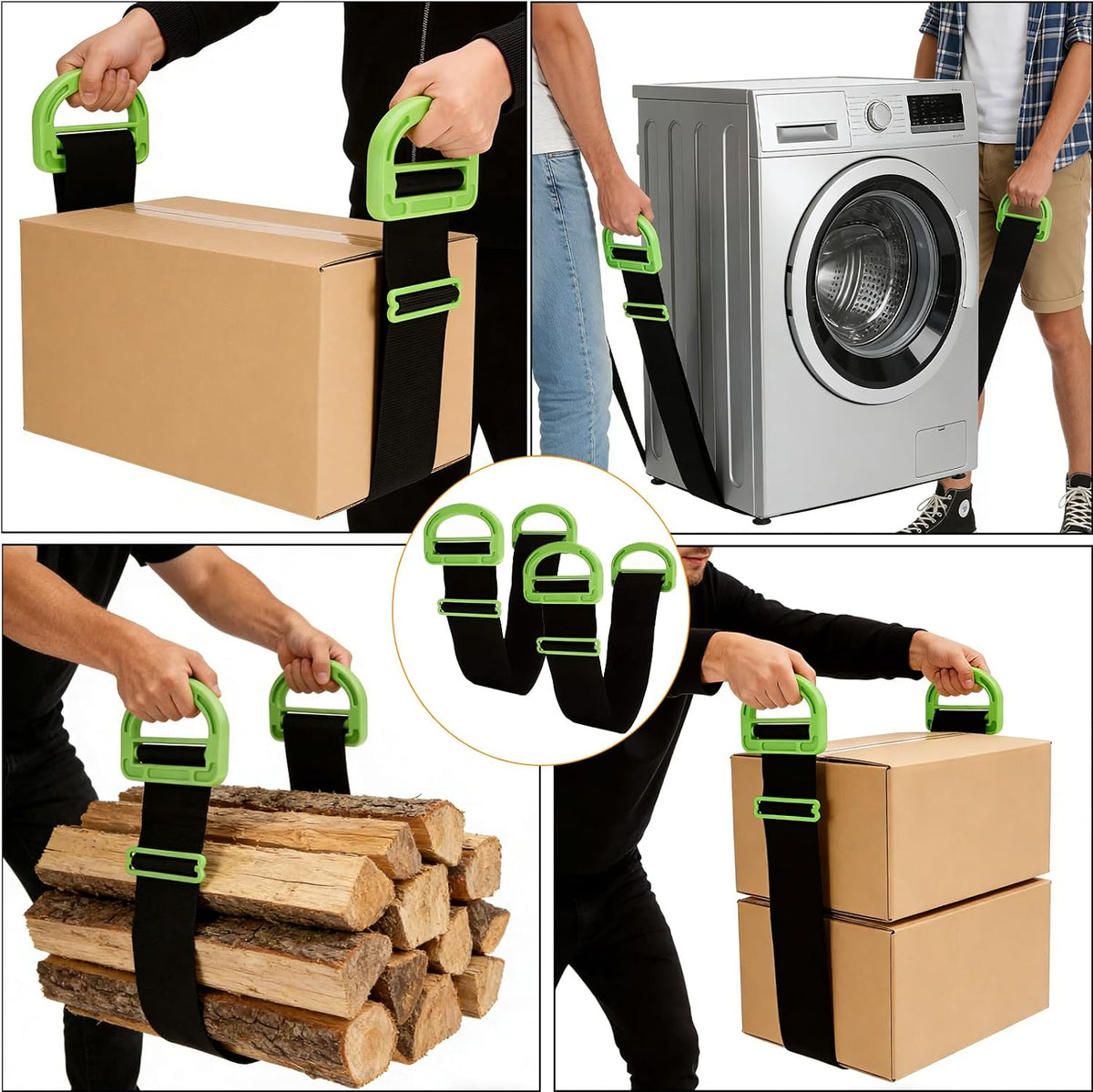 Moving Straps with Chest Buckle,2-Person Shoulder Moving Straps with 1-Person Lifting Strap for Moving Furniture,Appliances,Mattresses Heavy Object Up to 1200Lbs