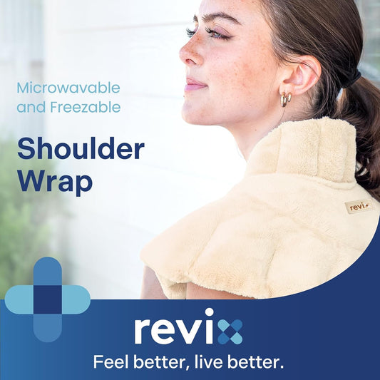 REVIX Microwave Heating Pad for Neck Shoulders and Back with Moist Heat, Weighted Microwavable Heated Neck Wrap Warmer, Scented